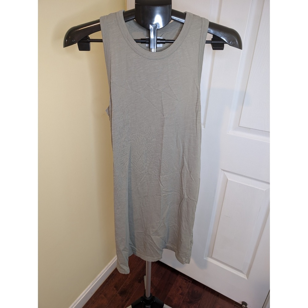 MATE the Label Tank Dress Women Small Sage Green Cotton Slub Racerback Shift